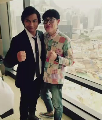 WaiTo with a performer behind the scenes